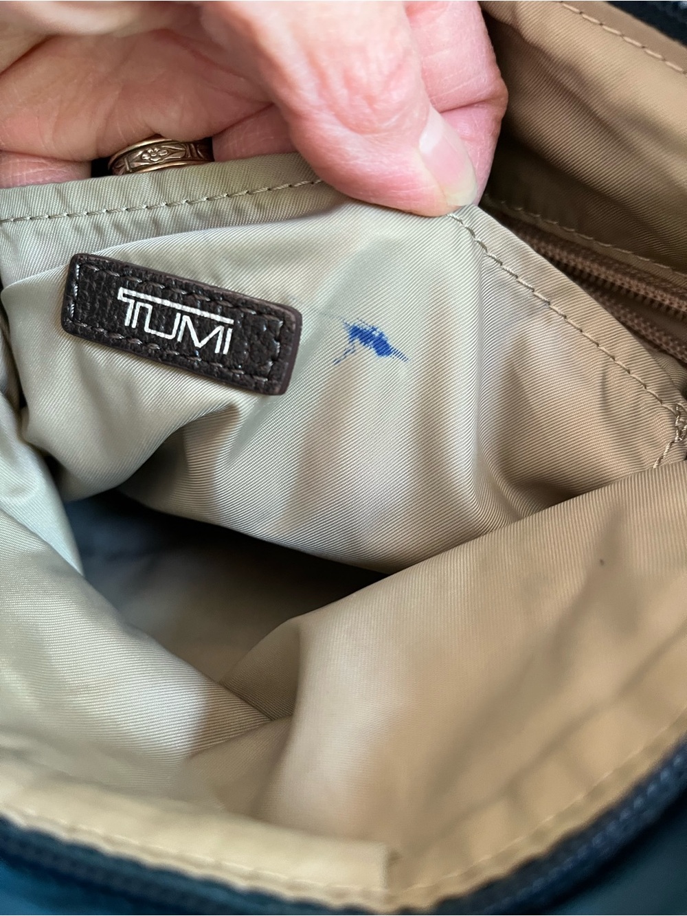 Tumi Teal-Blue Nylon Messenger Bag - Picture 9 of 14
